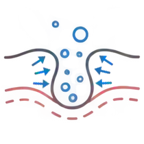 毛穴の中がすっきり整った肌のイラスト