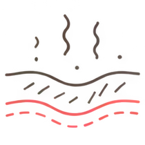 ハリやしなやかさが低下した肌のイラスト
