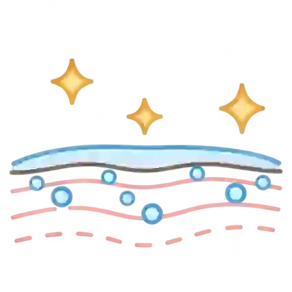 穏やかに整った肌のイラスト